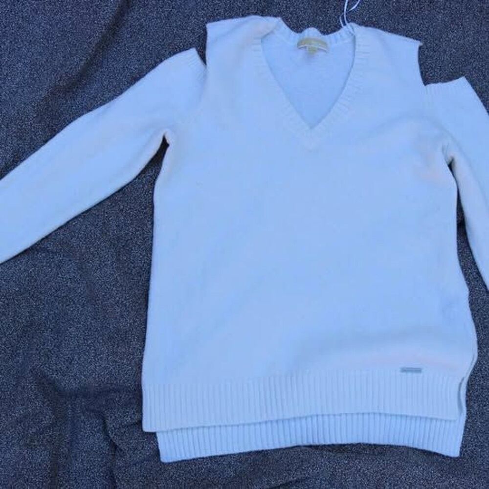 Michael Kors Women’s Sweater Medium — Cut-Out Shoulder Knit Top *Runs Big*